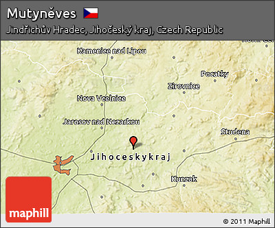 Physical 3D Map of Mutyněves