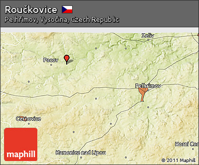 Physical 3D Map of Roučkovice