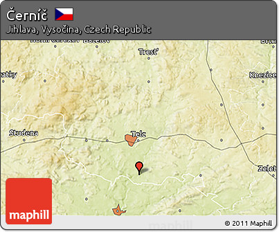 Physical 3D Map of Černíč
