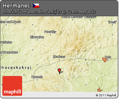Physical 3D Map of Heřmaneč
