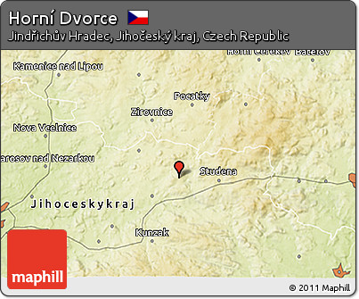 Physical 3D Map of Horní Dvorce
