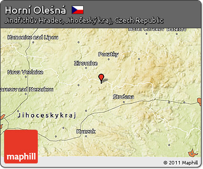 Physical 3D Map of Horní Olešná