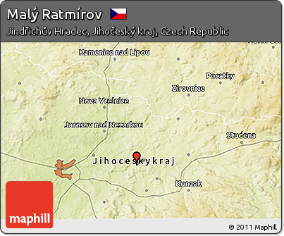 Physical 3D Map of Malý Ratmírov
