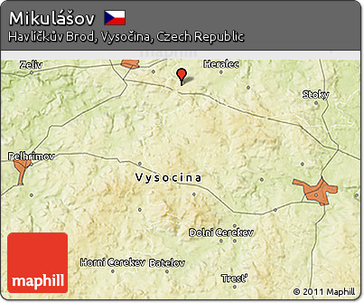 Physical 3D Map of Mikulášov