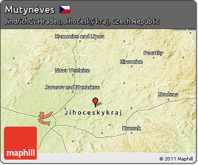 Physical 3D Map of Mutyněves