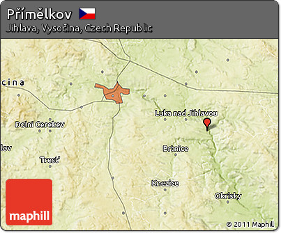 Physical 3D Map of Přímělkov