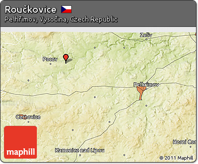 Physical 3D Map of Roučkovice