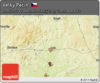 Physical 3D Map of Velký Pěčín