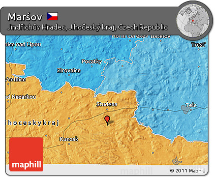 Political 3D Map of Maršov