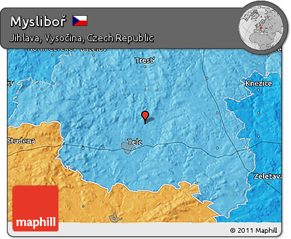 Political 3D Map of Mysliboř