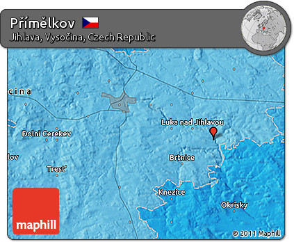 Political 3D Map of Přímělkov