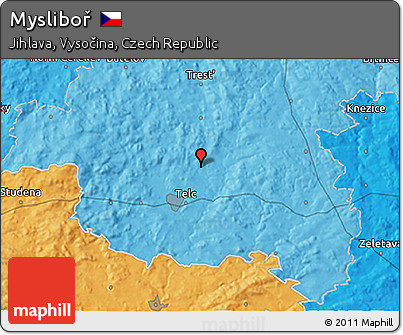 Political 3D Map of Mysliboř