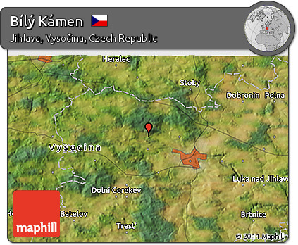 Satellite 3D Map of Bílý Kámen