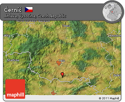 Satellite 3D Map of Černíč