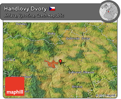 Satellite 3D Map of Handlovy Dvory