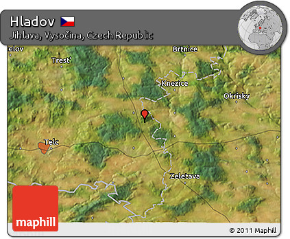 Satellite 3D Map of Hladov