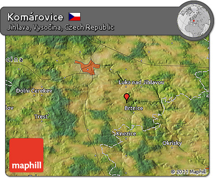 Satellite 3D Map of Komárovice