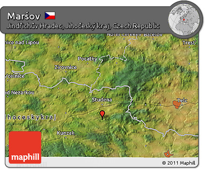 Satellite 3D Map of Maršov