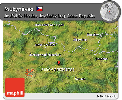 Satellite 3D Map of Mutyněves