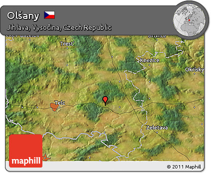 Satellite 3D Map of Olšany