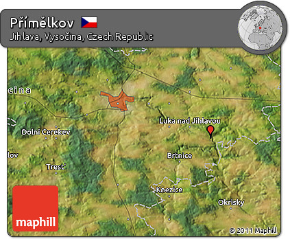 Satellite 3D Map of Přímělkov