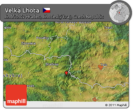 Satellite 3D Map of Velká Lhota