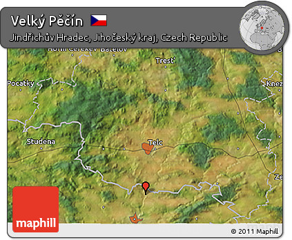 Satellite 3D Map of Velký Pěčín