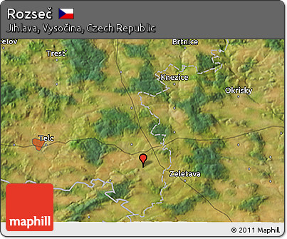 Satellite 3D Map of Rozseč