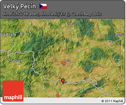 Satellite 3D Map of Velký Pěčín