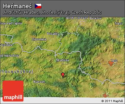 Satellite 3D Map of Heřmaneč