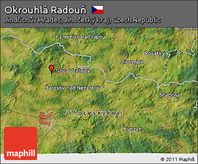 Satellite 3D Map of Okrouhlá Radouň