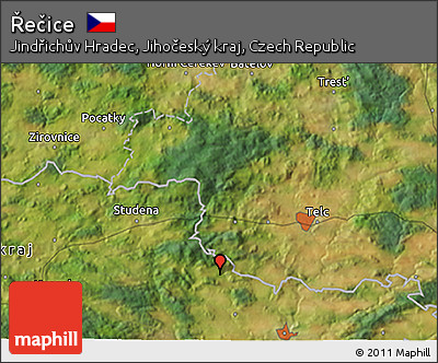 Satellite 3D Map of Řečice