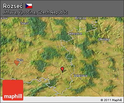 Satellite 3D Map of Rozseč