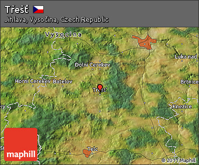 Satellite 3D Map of Třešť