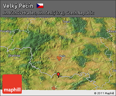 Satellite 3D Map of Velký Pěčín