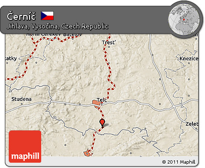 Shaded Relief 3D Map of Černíč