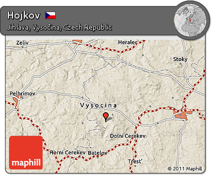 Shaded Relief 3D Map of Hojkov