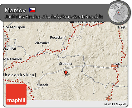 Shaded Relief 3D Map of Maršov