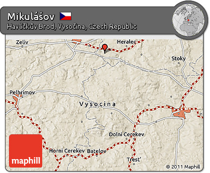 Shaded Relief 3D Map of Mikulášov