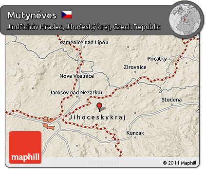 Shaded Relief 3D Map of Mutyněves