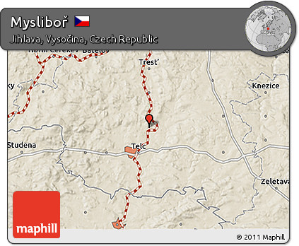 Shaded Relief 3D Map of Mysliboř
