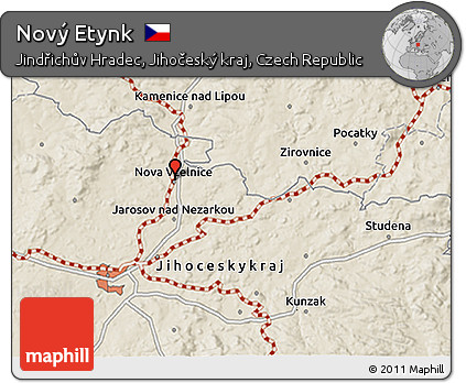 Shaded Relief 3D Map of Nový Etynk