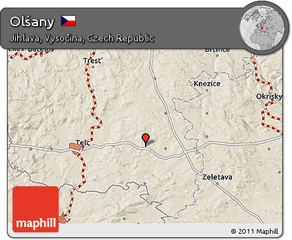 Shaded Relief 3D Map of Olšany