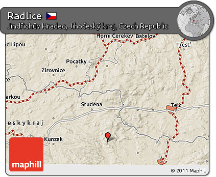 Shaded Relief 3D Map of Radlice