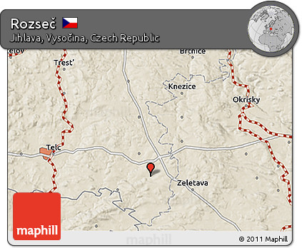 Shaded Relief 3D Map of Rozseč