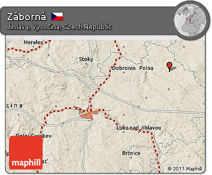 Shaded Relief 3D Map of Záborná