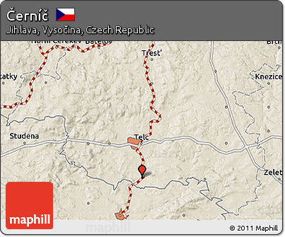 Shaded Relief 3D Map of Černíč