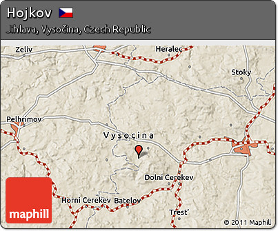 Shaded Relief 3D Map of Hojkov