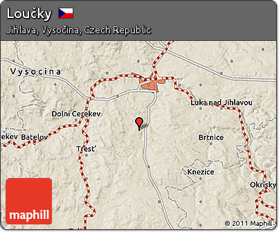 Shaded Relief 3D Map of Loučky