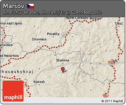 Shaded Relief 3D Map of Maršov
